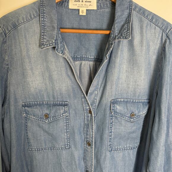 Cloth & Stone Blue Denim Blouse - Picture 4 of 10